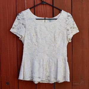 ‼️DONATING 6/8‼️ Lace Peplum Blouse